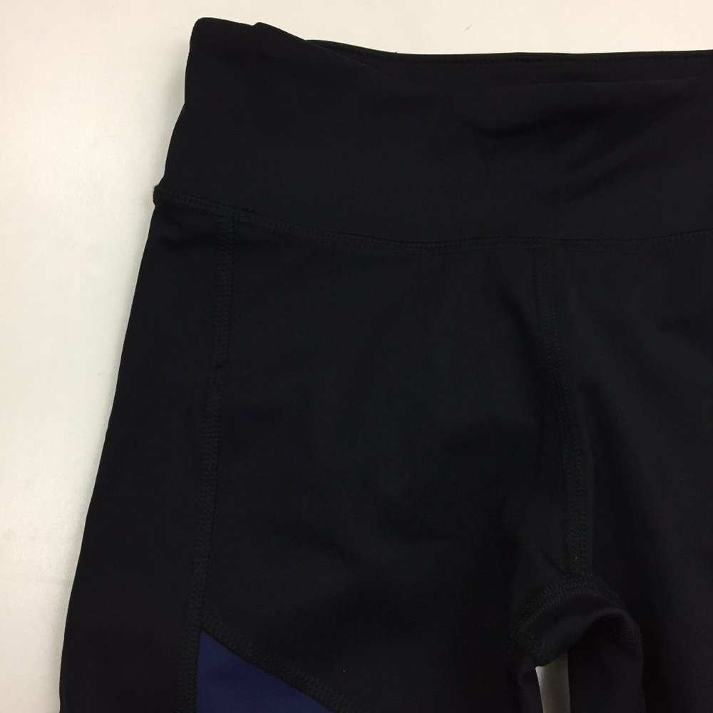 NWT SOULCYCLE Black Blue White Colorblock Capri Cropped Active Leggings - Picture 4 of 10